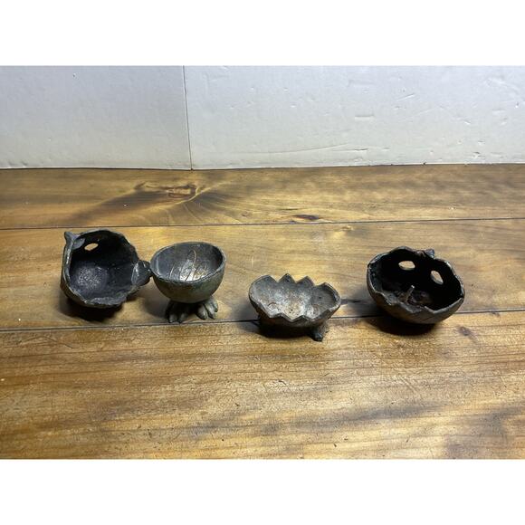 Set Of 2 Vintage Japanese Brass Owl Mid-Century Era Cast Iron - Picture 6 of 12